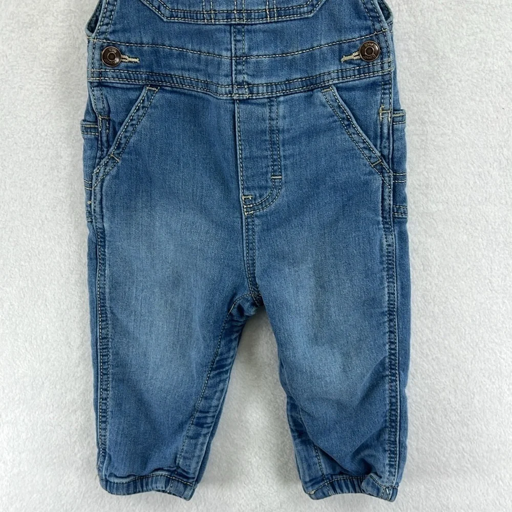 Oshkosh Baby B’gosh Overalls Sz 18 Months Blue Denim Elastic Cuffs Cotton Blend